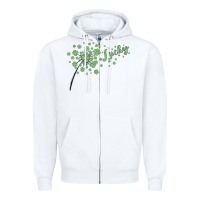 White four leaf clover Zipper Hoodie - MaliasSmallBusiness