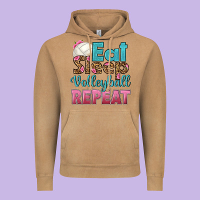 Eat Sleep Volleyball Repeat Vintage Hoodie Designed By Hra Design Shop