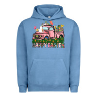 Pigment Pebble Blue Happy Easter Day truck Urban Hoodie - HowdyJamesFarm