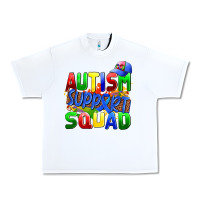 White autısm support squad Urban Heavy Tee - AdoDesignShop