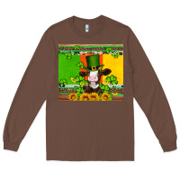 Chestnut saint patricks cow and hat with sunflower and shamrock Long Sleeve Tee - Artiststas