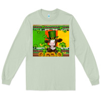 Matcha saint patricks cow and hat with sunflower and shamrock Long Sleeve Tee - Artiststas