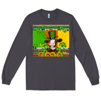 Smoke saint patricks cow and hat with sunflower and shamrock Long Sleeve Tee - Artiststas