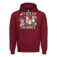 Burgundy easter  with my gnomies Zipper Hoodie - MaliasSmallBusiness