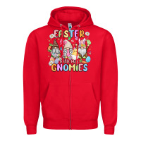 Red easter  with my gnomies Zipper Hoodie - MaliasSmallBusiness