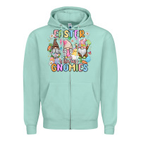 Seafoam easter  with my gnomies Zipper Hoodie - MaliasSmallBusiness