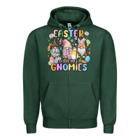 Sports Green easter  with my gnomies Zipper Hoodie - MaliasSmallBusiness