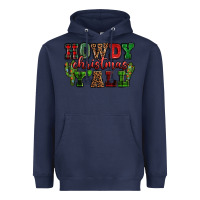 Navy Howdy Christmas y'all Heavyweight Hoodie - NancyCooperArtShop