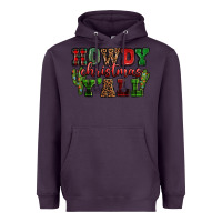 Plum Howdy Christmas y'all Heavyweight Hoodie - NancyCooperArtShop