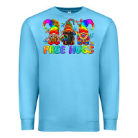 Ocean Blue LGBTQ Free Hugs Gnomes Premium Sweatshirt - BundleAndBundleShop