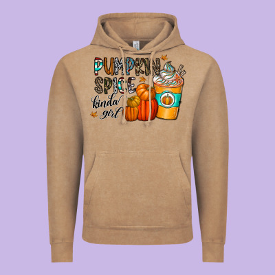 Pumpkin Spice Kinda Girl Vintage Hoodie Designed By Cowhidedigitalart