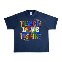 Navy teach love inspire Urban Heavy Tee - AdoDesignShop