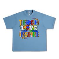 Pebble Blue teach love inspire Urban Heavy Tee - AdoDesignShop