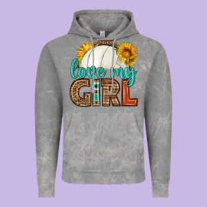 Love My Girl Volleyball Vintage Hoodie Designed By Hra Design Shop