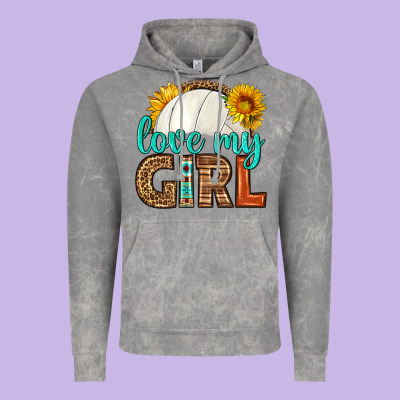Love My Girl Volleyball Vintage Hoodie Designed By Hra Design Shop