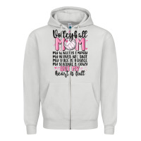 Dove Grey volleyball mom Zipper Hoodie - MaliasSmallBusiness