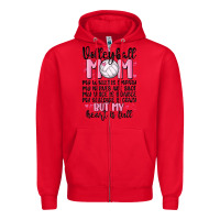 Red volleyball mom Zipper Hoodie - MaliasSmallBusiness