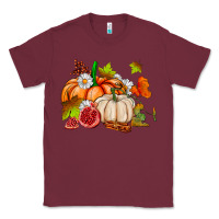 Burgundy pumpkins daisies and fall leaf's ado Classic Tee - AdoDesignShop