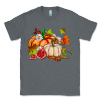 Charcoal Heather pumpkins daisies and fall leaf's ado Classic Tee - AdoDesignShop