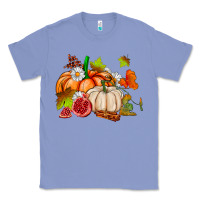 Colony Blue pumpkins daisies and fall leaf's ado Classic Tee - AdoDesignShop
