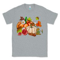 Heather Grey pumpkins daisies and fall leaf's ado Classic Tee - AdoDesignShop