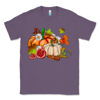 Lavender pumpkins daisies and fall leaf's ado Classic Tee - AdoDesignShop