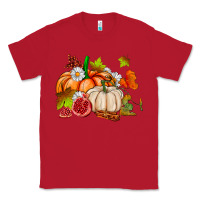 Red pumpkins daisies and fall leaf's ado Classic Tee - AdoDesignShop