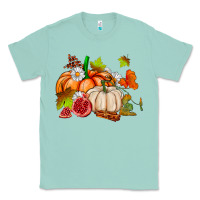 Seafoam pumpkins daisies and fall leaf's ado Classic Tee - AdoDesignShop