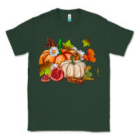 Sports Green pumpkins daisies and fall leaf's ado Classic Tee - AdoDesignShop