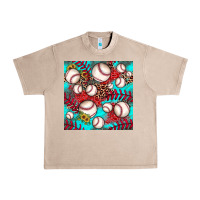 French Oak baseball leopard turquoise sunflower seamless pattern Urban Heavy Tee - JahusDesignShop