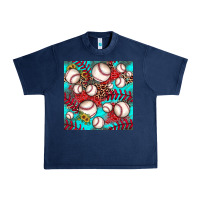 Navy baseball leopard turquoise sunflower seamless pattern Urban Heavy Tee - JahusDesignShop