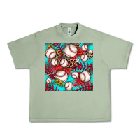 Oil Green baseball leopard turquoise sunflower seamless pattern Urban Heavy Tee - JahusDesignShop