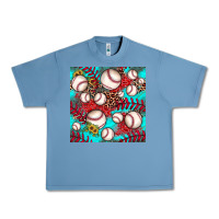 Pebble Blue baseball leopard turquoise sunflower seamless pattern Urban Heavy Tee - JahusDesignShop