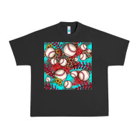 Pigment Black baseball leopard turquoise sunflower seamless pattern Urban Heavy Tee - JahusDesignShop