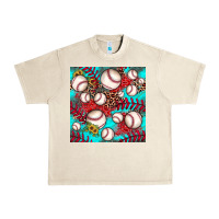 Sandshell baseball leopard turquoise sunflower seamless pattern Urban Heavy Tee - JahusDesignShop