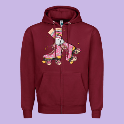 Skate Zipper Hoodie Designed By Maliassmallbusiness