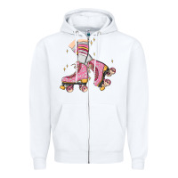 White skate Zipper Hoodie - MaliasSmallBusiness