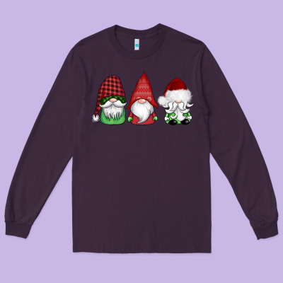 Christmas Gnomes Long Sleeve Tee Designed By Adodesignshop