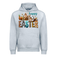 Heather Grey Happy Easter with Cowboy Easter Day Urban Hoodie - HowdyJamesFarm