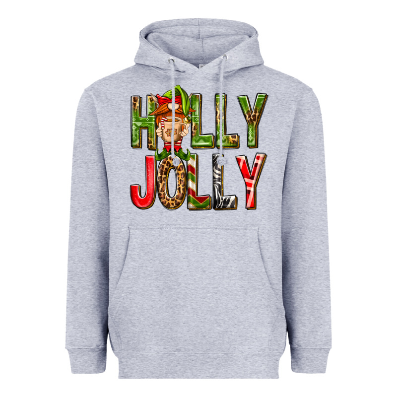 Holly Jolly Elf Gnome Heavyweight Hoodie by NancyCooperArtShop | Teevron
