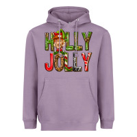 Lavender Holly Jolly elf gnome Heavyweight Hoodie - NancyCooperArtShop