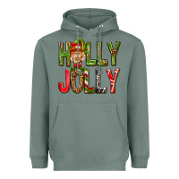 Sage Holly Jolly elf gnome Heavyweight Hoodie - NancyCooperArtShop