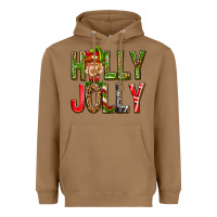 Toasted Coconut Holly Jolly elf gnome Heavyweight Hoodie - NancyCooperArtShop