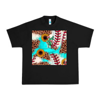 Black baseball leopard turquoise cactus sunflower seamless pattern Urban Heavy Tee - JahusDesignShop