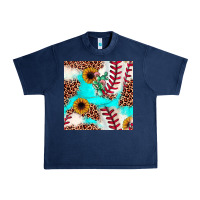 Navy baseball leopard turquoise cactus sunflower seamless pattern Urban Heavy Tee - JahusDesignShop