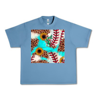 Pebble Blue baseball leopard turquoise cactus sunflower seamless pattern Urban Heavy Tee - JahusDesignShop