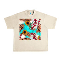 Sandshell baseball leopard turquoise cactus sunflower seamless pattern Urban Heavy Tee - JahusDesignShop