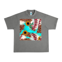 Tornado baseball leopard turquoise cactus sunflower seamless pattern Urban Heavy Tee - JahusDesignShop