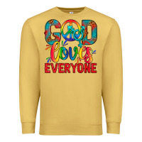 Antique Gold LGBTQ+ God Loves Everyone Premium Sweatshirt - BundleAndBundleShop