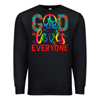 Black LGBTQ+ God Loves Everyone Premium Sweatshirt - BundleAndBundleShop